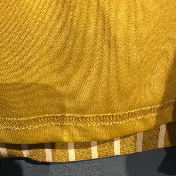 Altar'd State A Beautiful Soul Mini Skirt Mustard White Striped Fall Boho Large - Picture 7 of 10